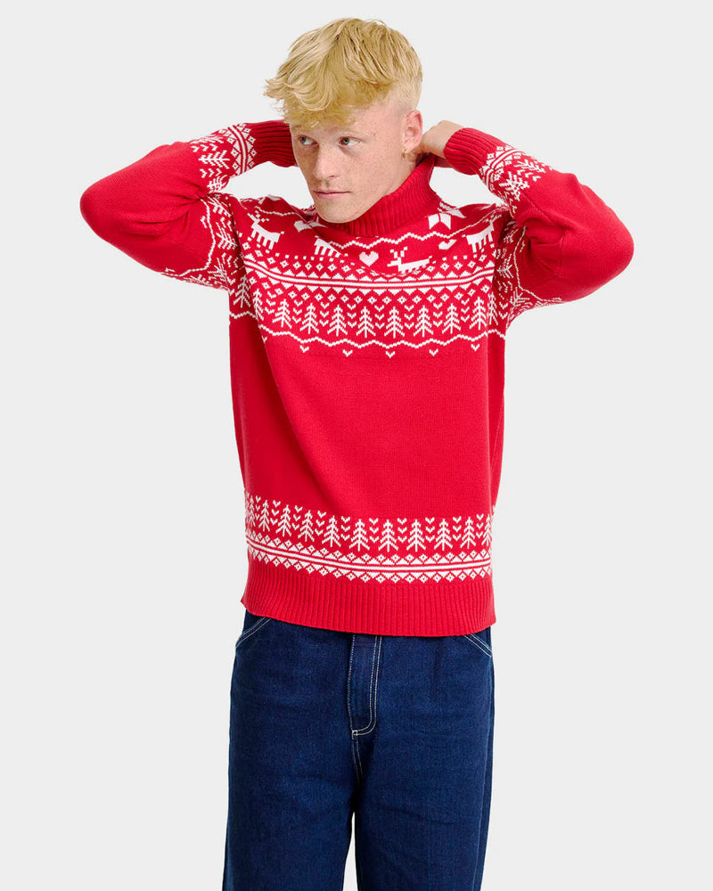 Turtleneck Organic Cotton Mens Ugly Christmas Sweater Greenlandish Classy