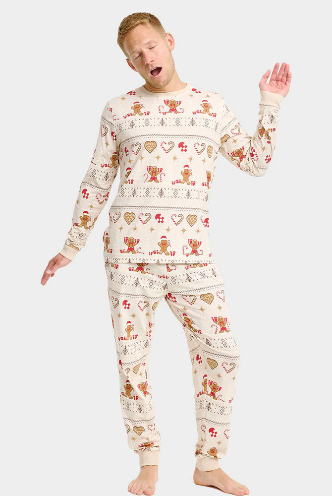 Ugly Beige Christmas Pyjama for Family Gingercookies men