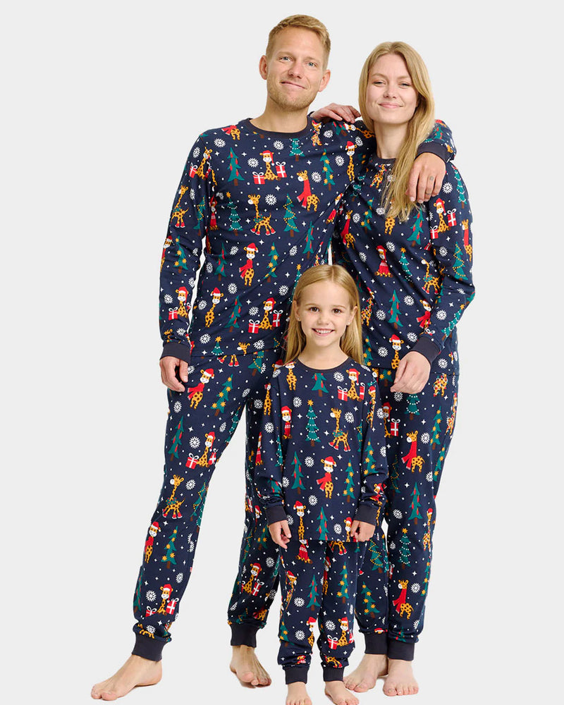 Ugly Christmas Pyjama for Children with Giraffes Family
