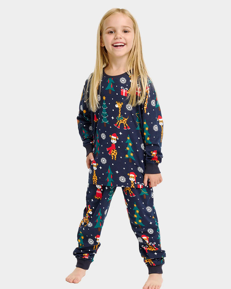 Ugly Christmas Pyjama for Family Giraffes Children