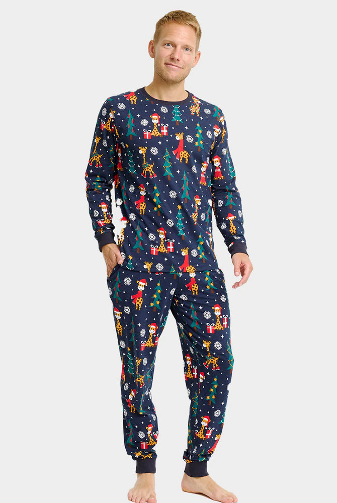 Ugly Christmas Pyjama for Family Giraffes Men