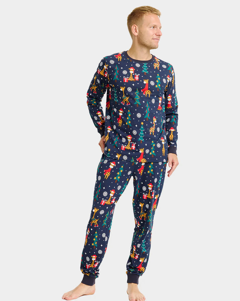 Ugly Christmas Pyjama Women and Men with Giraffes