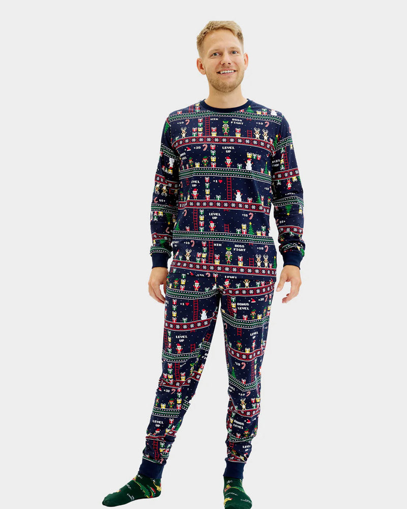 Ugly Christmas Pyjama for Men Vintage Gaming