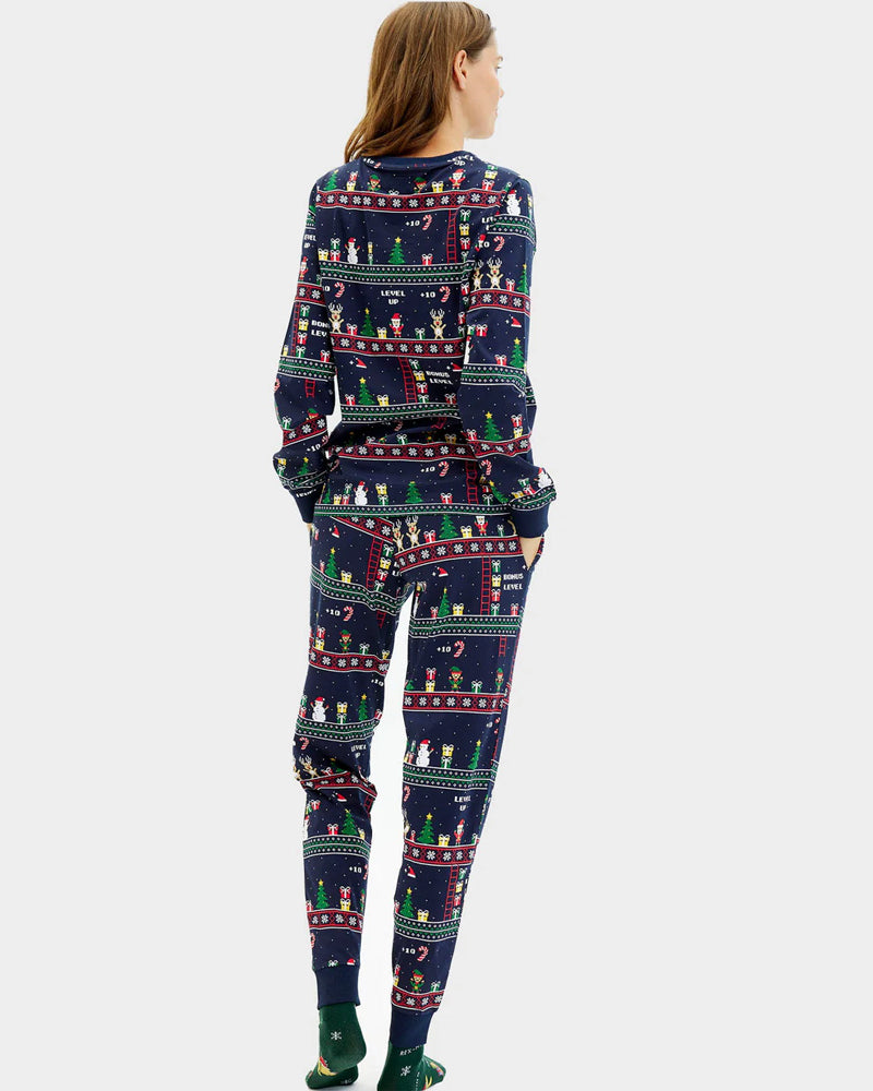 gly Christmas Pyjama for Women and Men Vintage Gaming