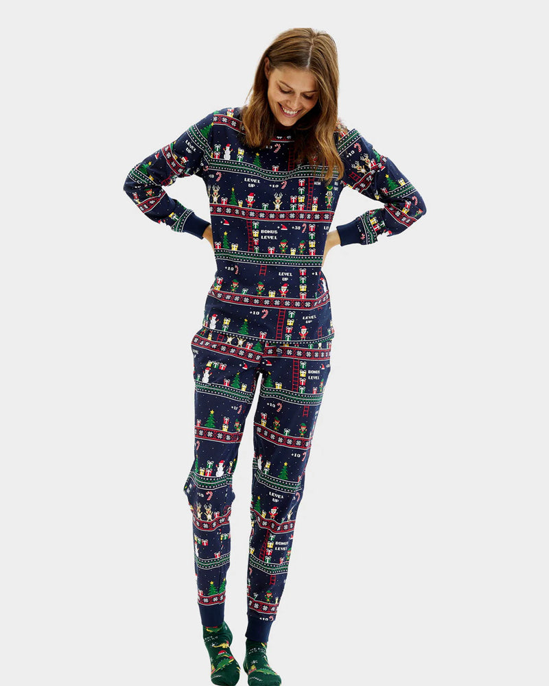 Ugly Christmas Pyjama Women and Men Vintage Gaming
