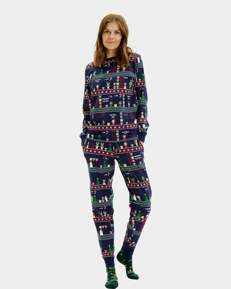 Ugly Christmas Pyjama for Women Vintage Gaming
