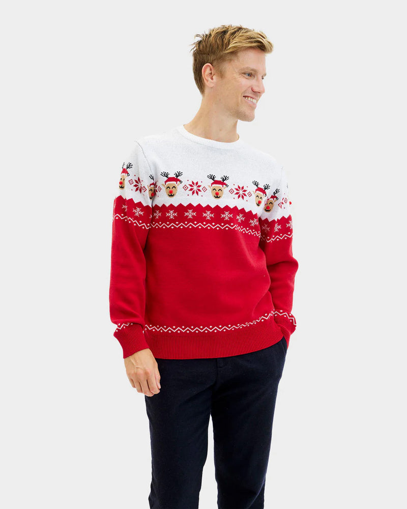 Ugly Christmas Sweater Adorable Reindeer Mens