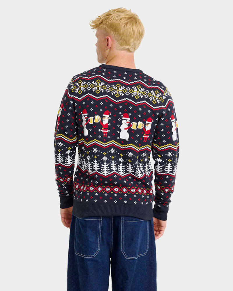 Ugly Christmas Sweater Cheers Santa Couple