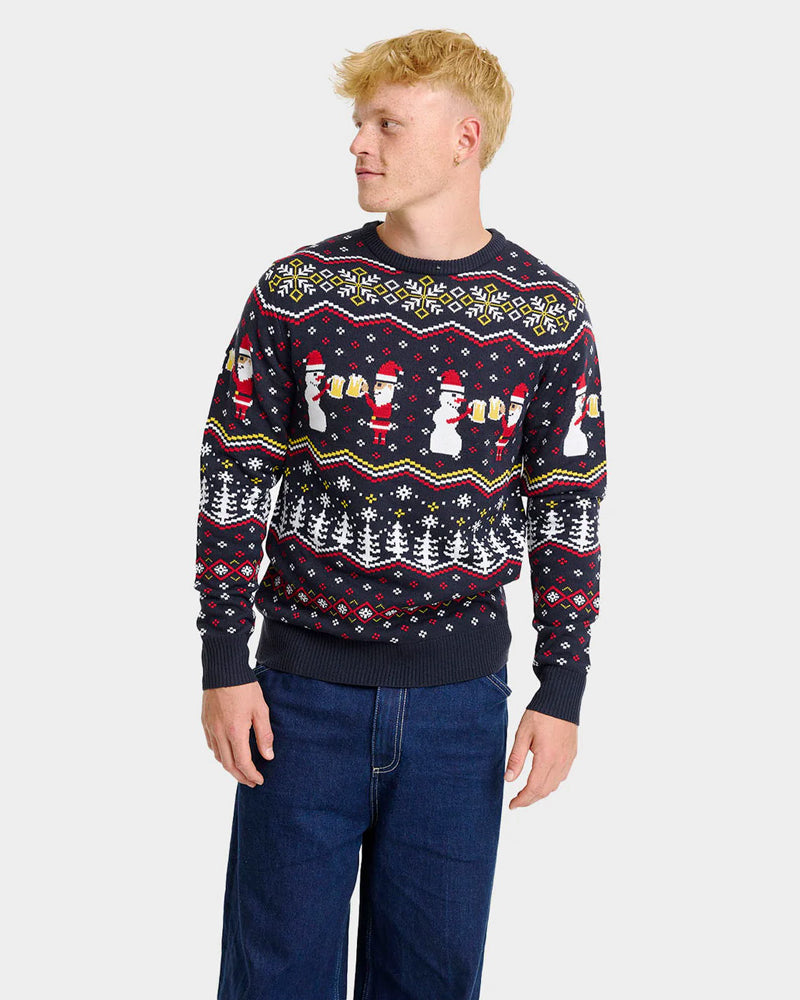 Ugly Christmas Sweater Cheers Santa Mens