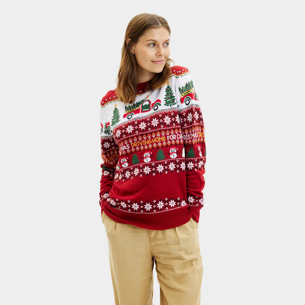 Ugly Christmas Sweater Driving Home Womens