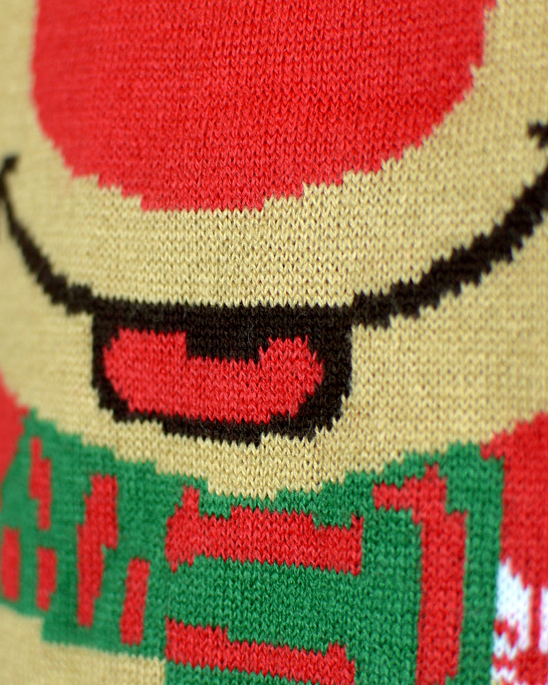 Ugly Christmas Sweater with Reindeer with Scarf Boys and Girls
