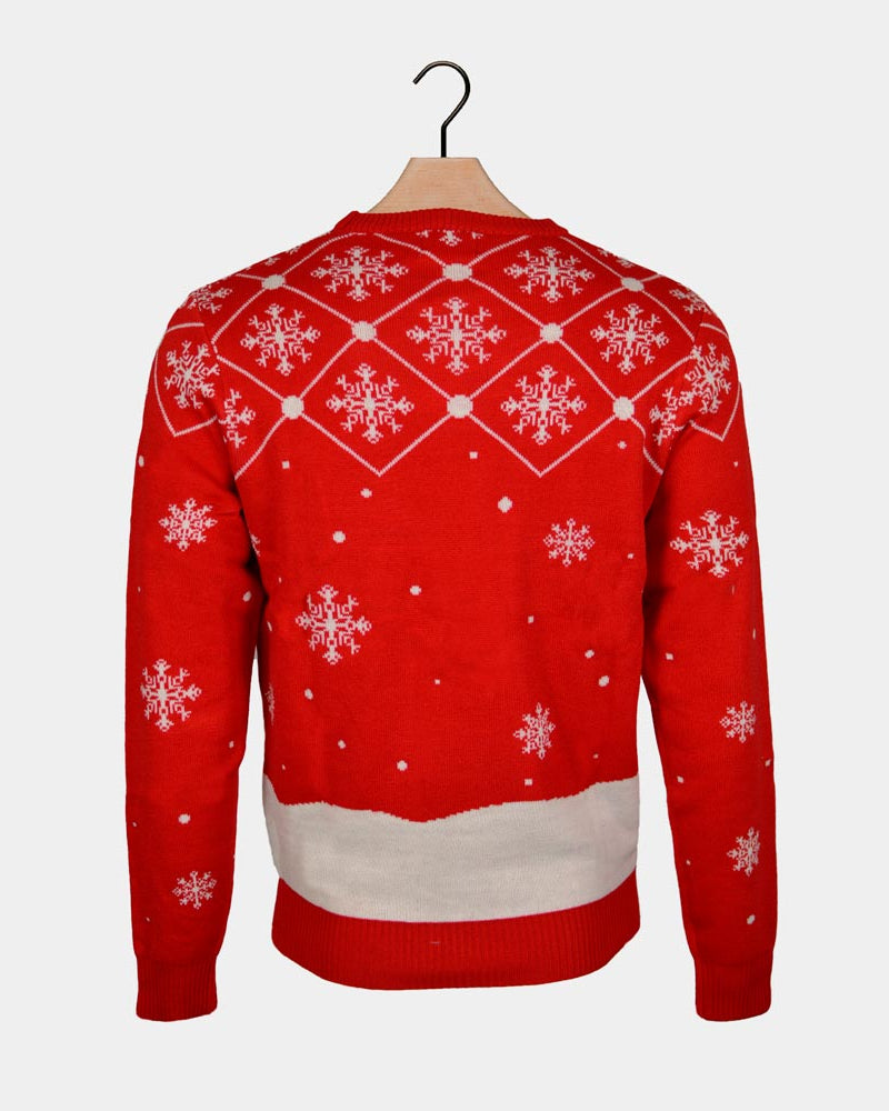 Santa Coming through the Chimney Couple's Ugly Christmas Sweater