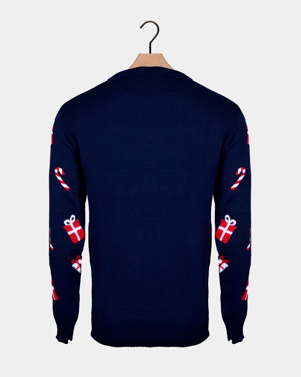 Women's Ugly Christmas Sweater with Santa and Elf Back