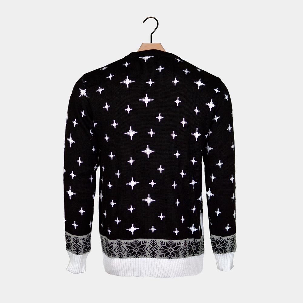 Women's Ugly Christmas Sweater with Santa stuck in the Chimney Back