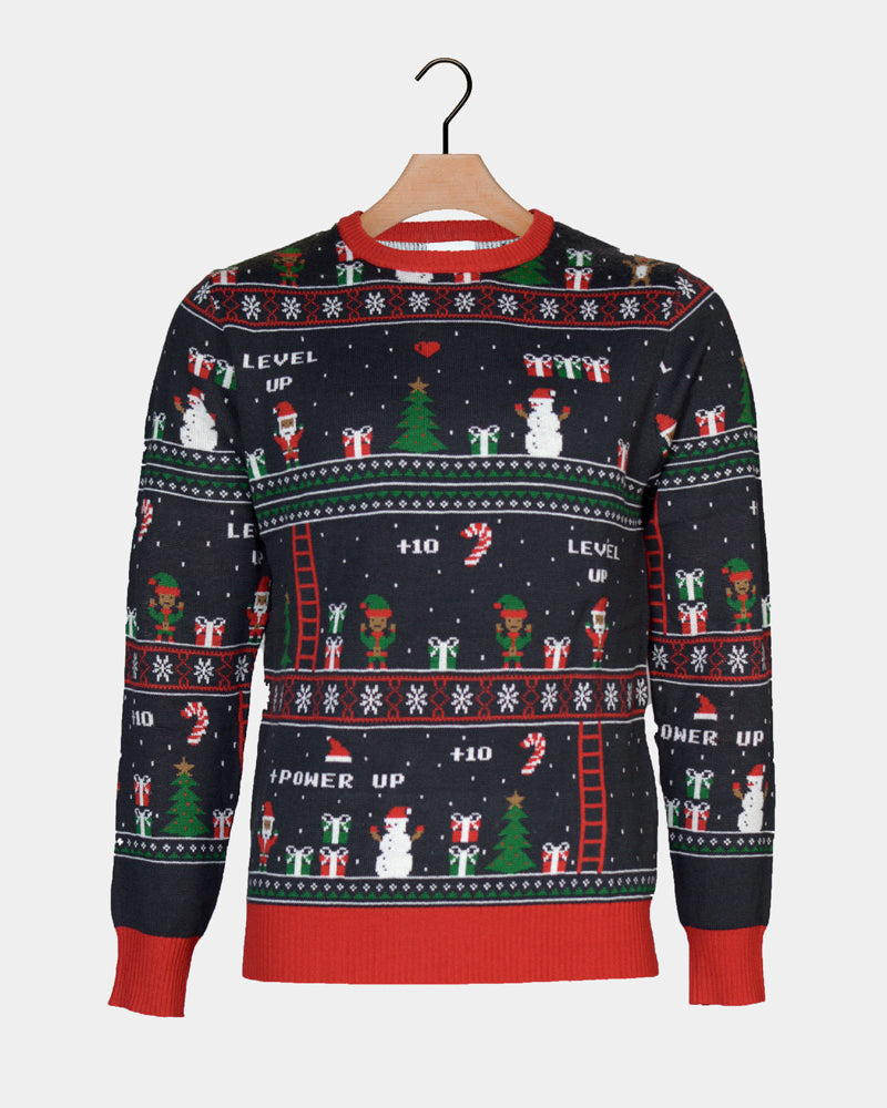 Ugly Christmas Sweater Vintage Gaming Couples
