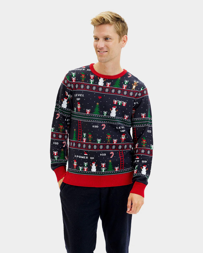 Ugly Christmas Sweater Vintage Gaming Mens