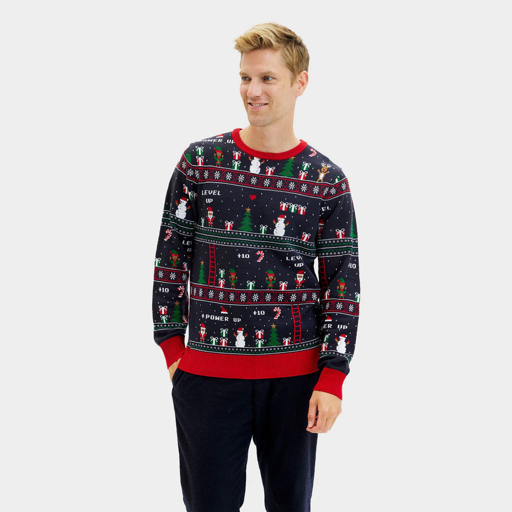 Ugly Christmas Sweater Vintage Gaming Mens