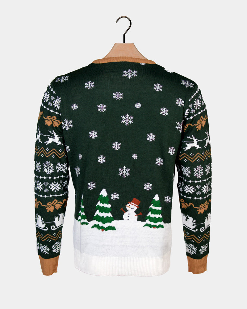 Ugly LED light-up Couples Christmas Sweater Santa is Coming to Town