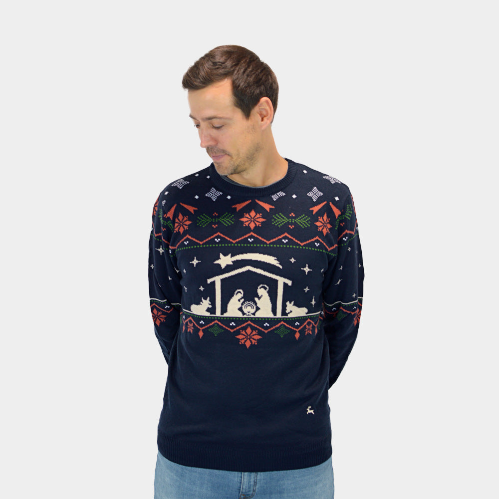 Ugly Christmas Sweater Nativity Mens