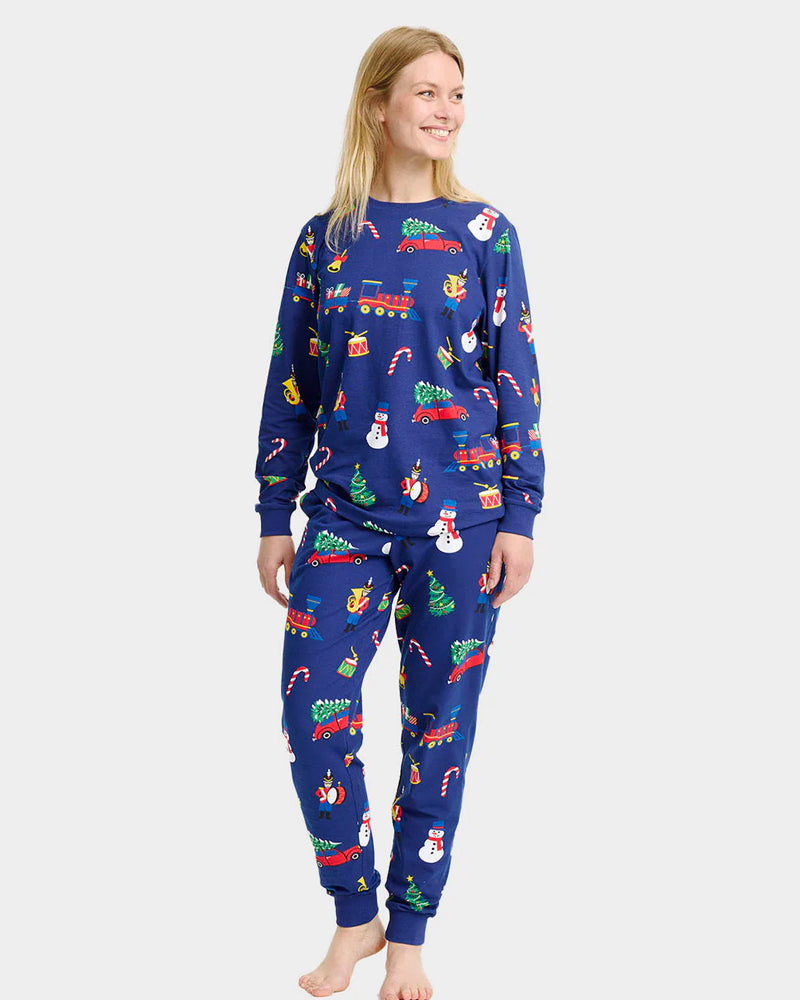 Ugly Christmas Pyjama Women and Men with Christmas Toys