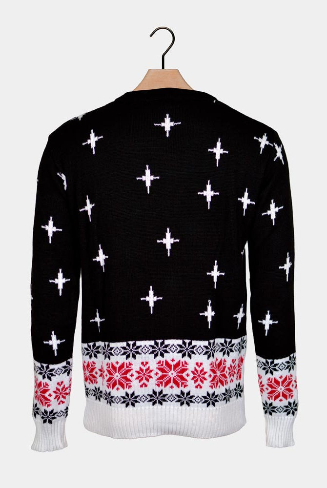 Women's Ugly Christmas Sweater with Santa Downloading Back