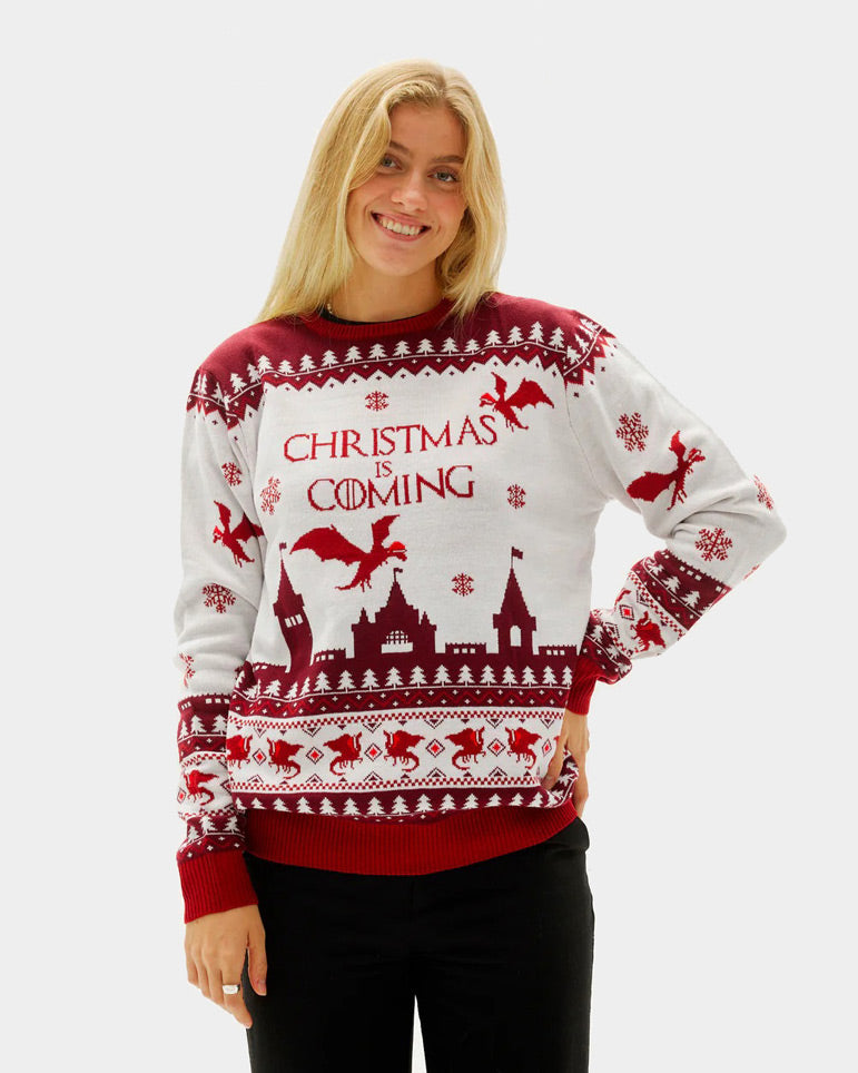 womens "Christmas is Coming" Couple's Ugly Christmas Sweater