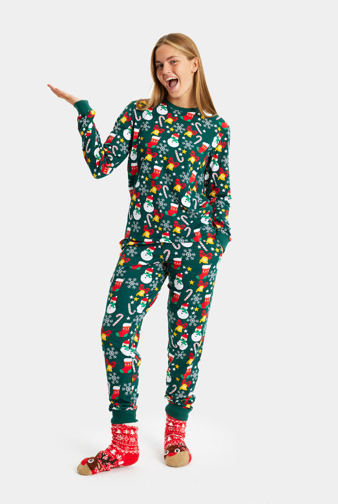 Green Ugly Christmas Womens Pyjama Family Christmas motifs