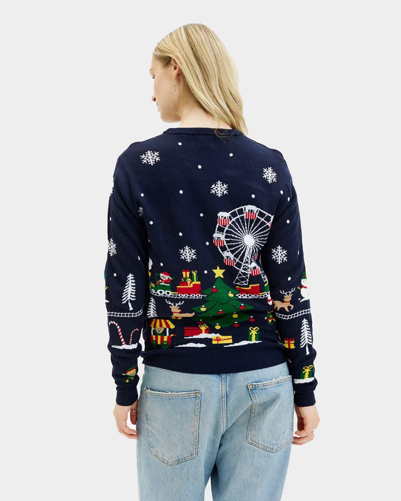 Womens LED light-up Couple's Ugly Christmas Sweater Christmas Carnival