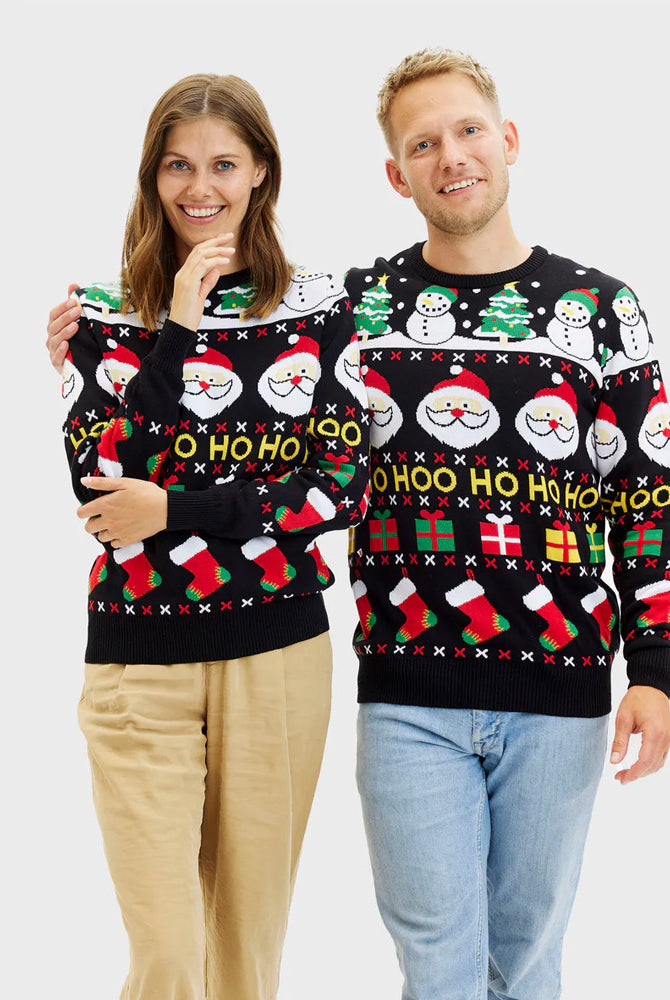 Organic Cotton Couples Ugly Christmas Sweater Santa Gifts Snowmens