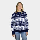 North Pole Blue Boys and Girls Ugly Christmas Sweater Womens