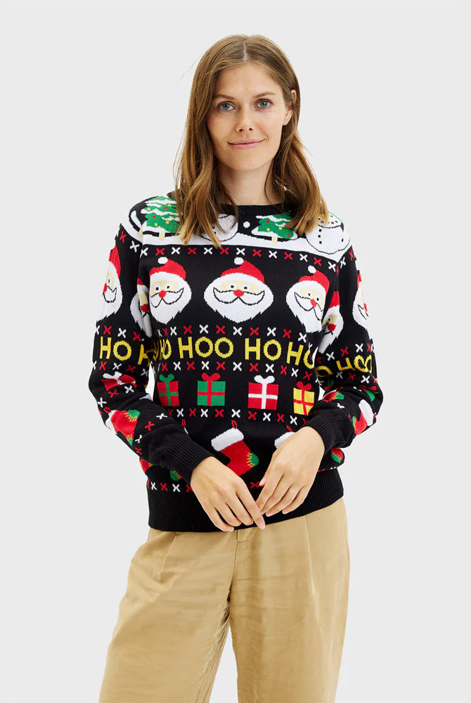 Organic Cotton Couples Ugly Christmas Sweater Santa Gifts Snowmens Womens