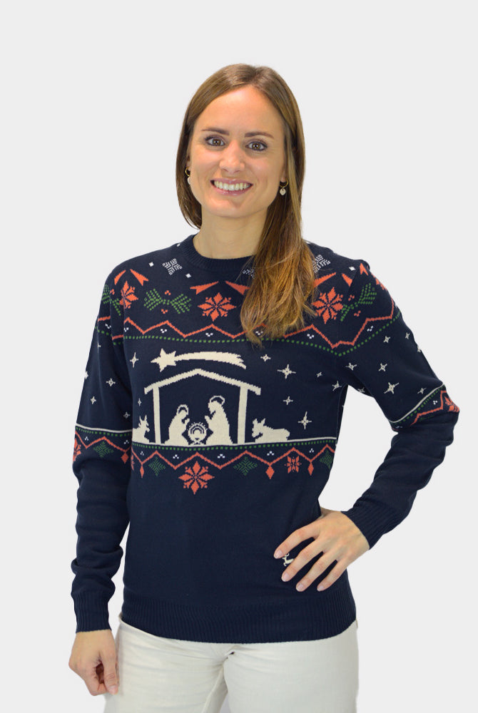 Womens Ugly Christmas Sweater Nativity