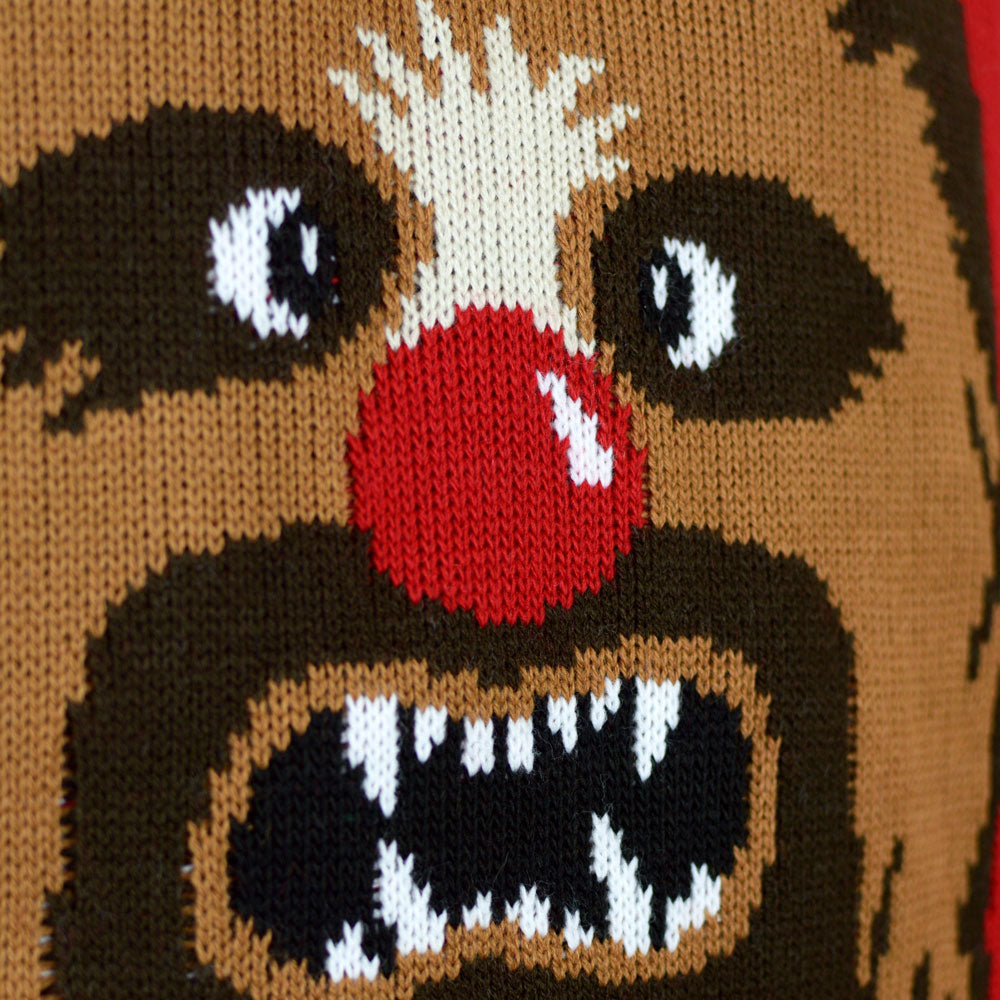 detail Star WArs Wookiee Couple's Ugly Christmas Sweater