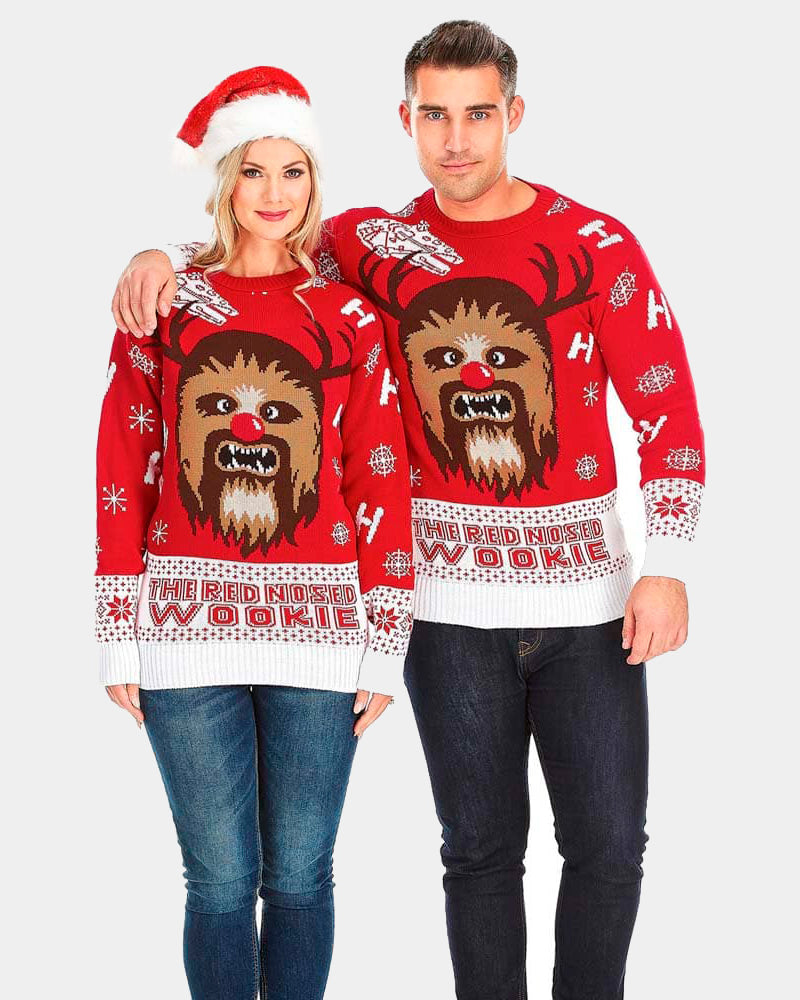 Wookiee Couple's Ugly Christmas Sweater