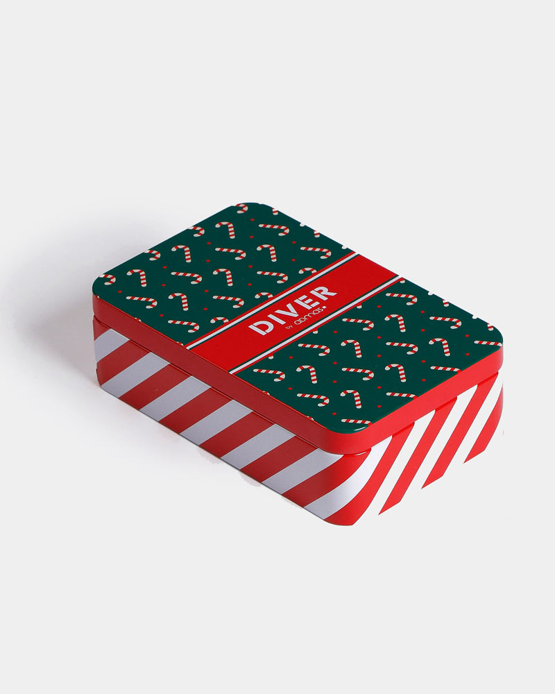 Green Mens Ugly Christmas Boxer with Candy Canes Gift Box