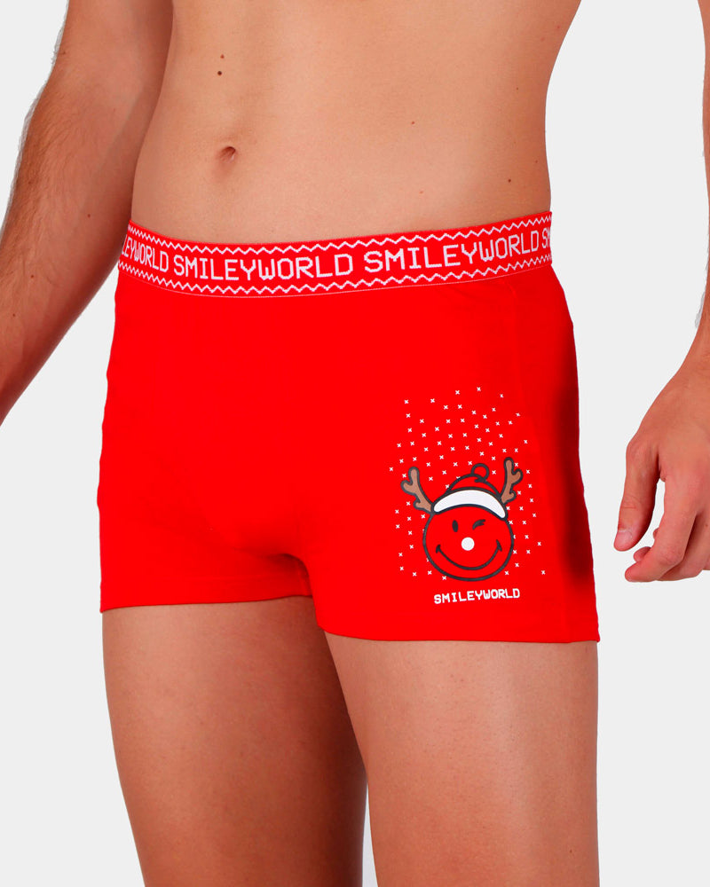 Mens Ugly Christmas Boxer Smile
