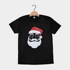 Black Mens and Womens Ugly Christmas T-Shirt with Santa Hipster