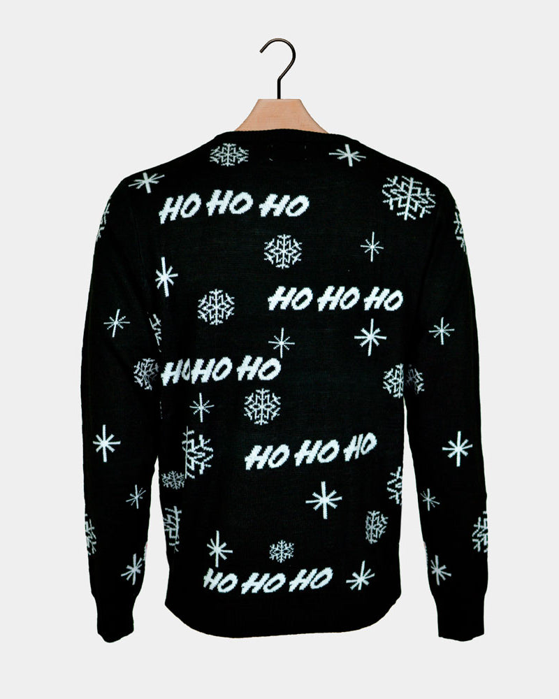 Black Santa Family Ugly Christmas Sweater back