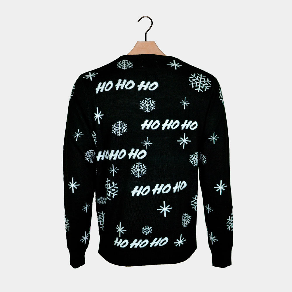 Black Santa Family Ugly Christmas Sweater back