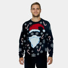 Mens Black Santa Family Ugly Christmas Sweater