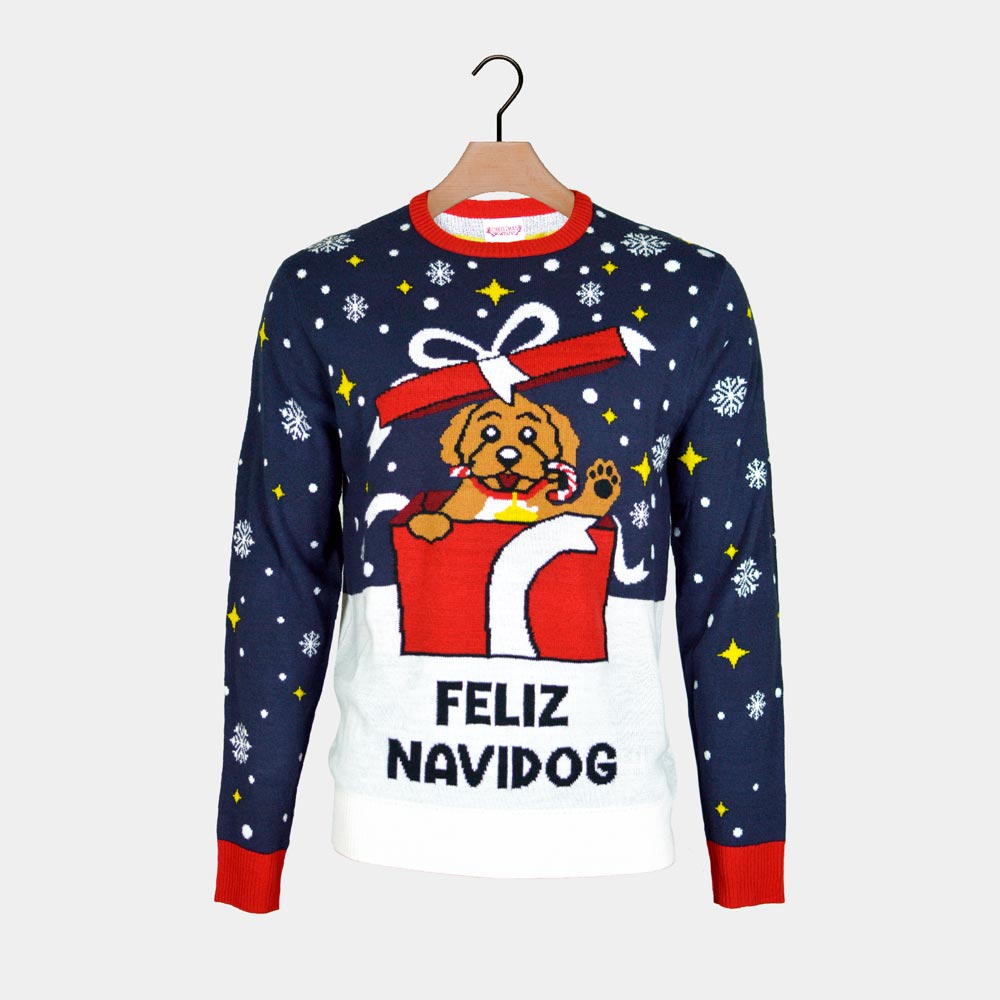 Boys and Girls Ugly Christmas Sweater Feliz Navidog