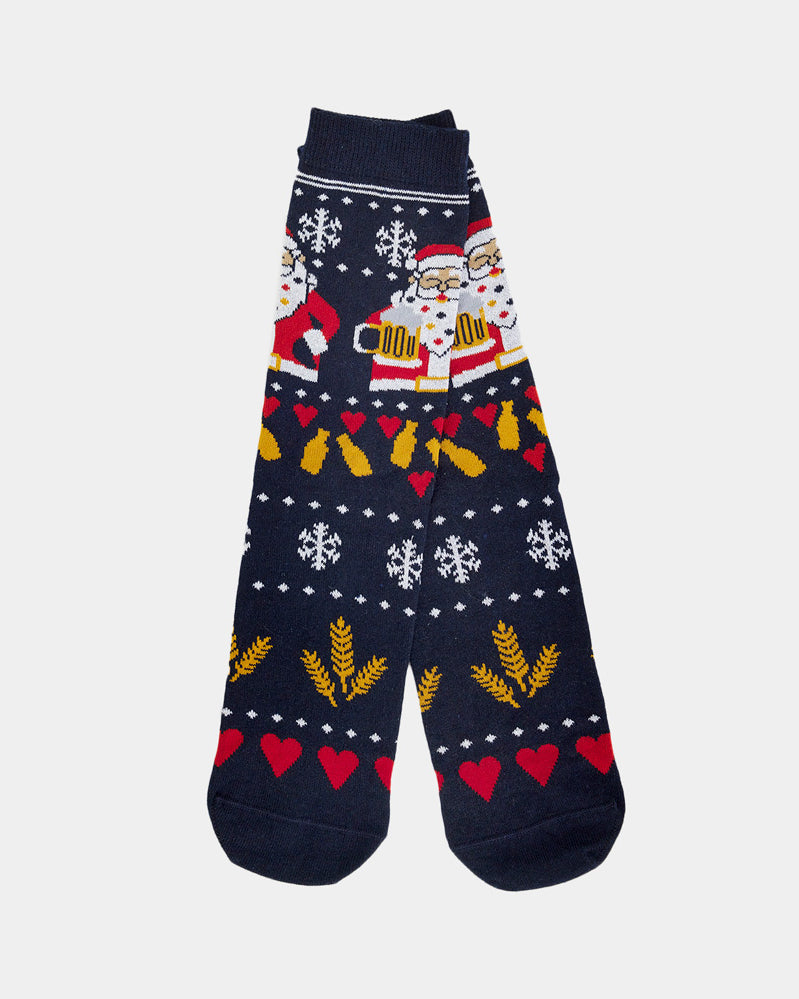 Unisex Ugly Christmas Socks Santa with Beer