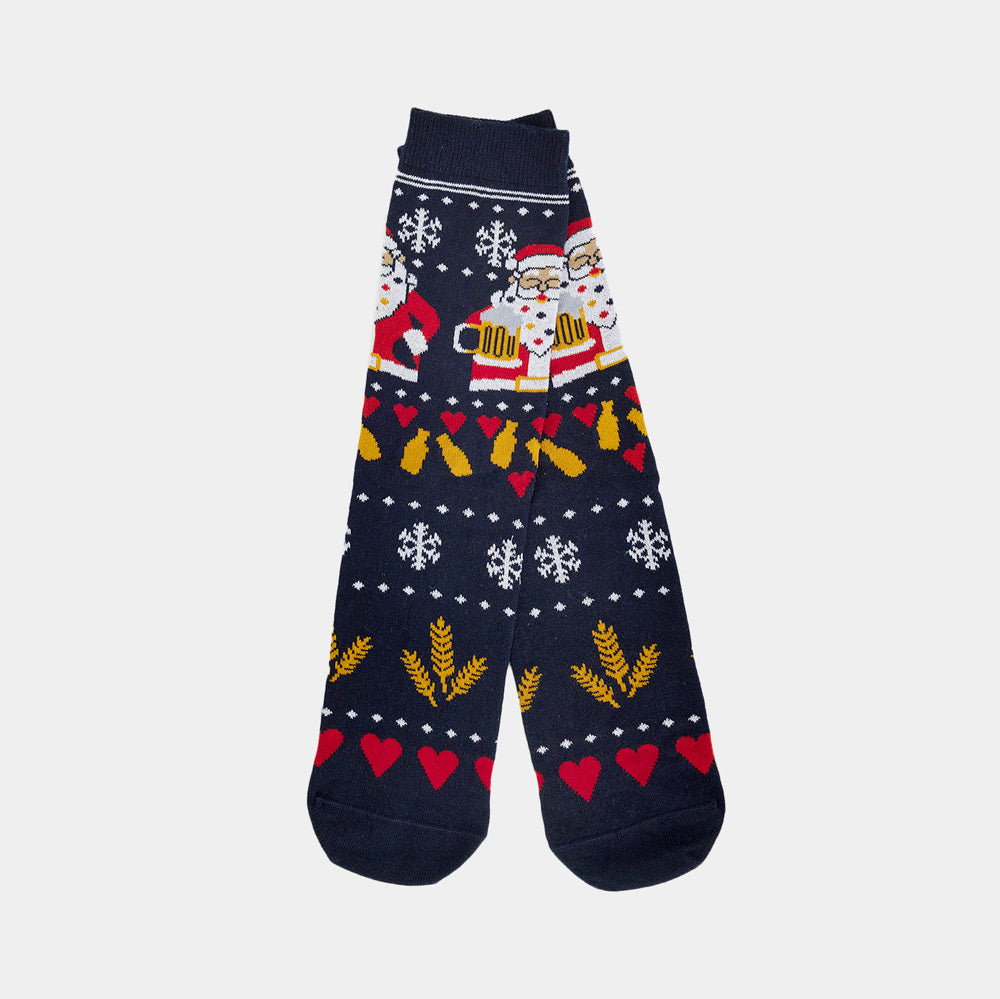 Unisex Ugly Christmas Socks Santa with Beer