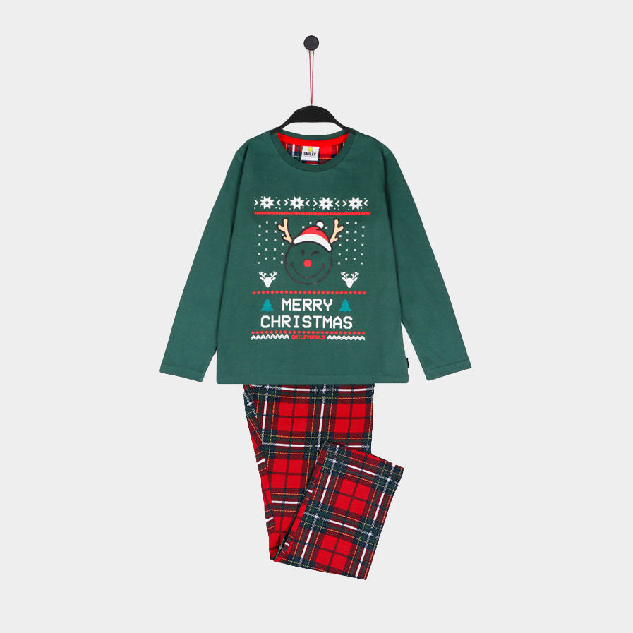 Green Boys Ugly Christmas Pyjama Smile