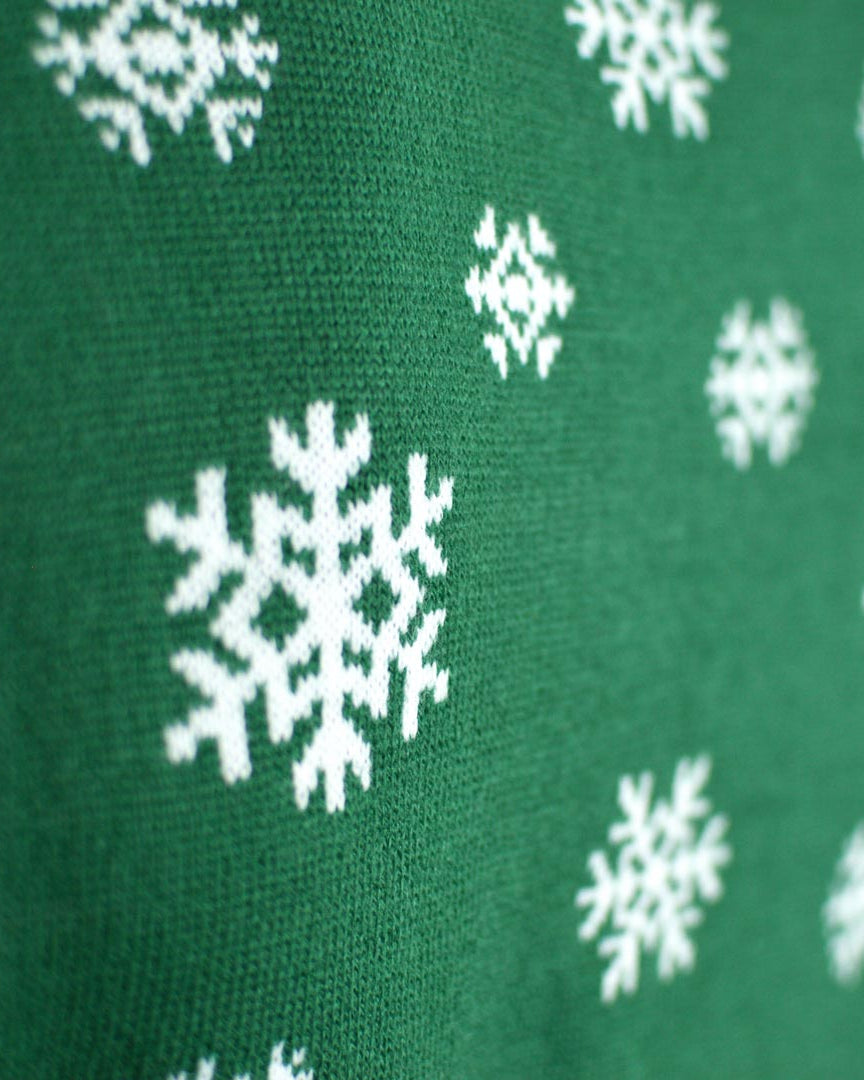 Green Family Ugly Christmas Sweater Holly Jolly with Sequins detail 1