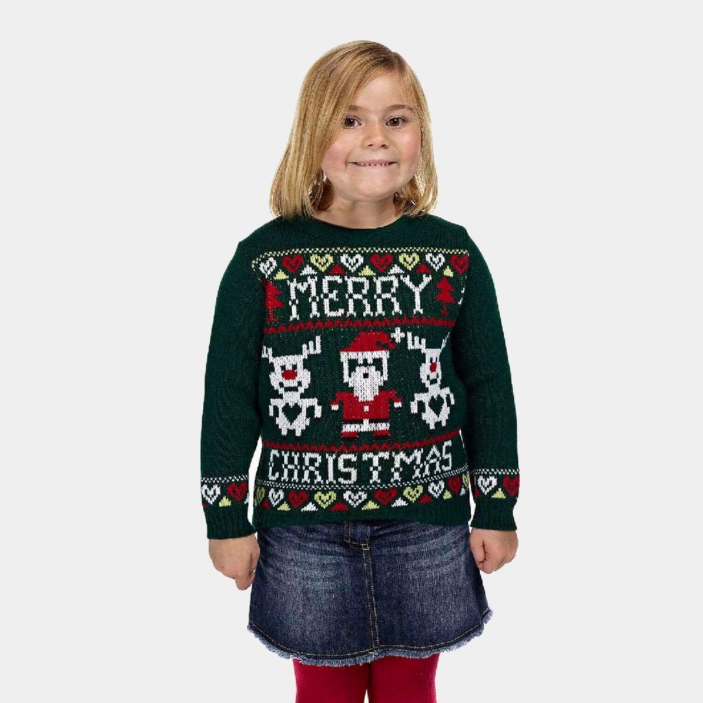 Green Girls Merry Ugly Christmas Sweater