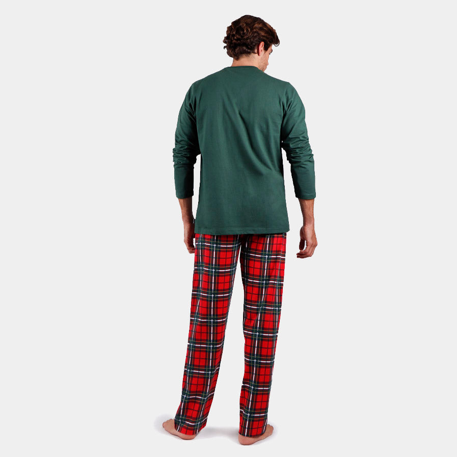 Green Mens Ugly Christmas Pyjama Smile Back