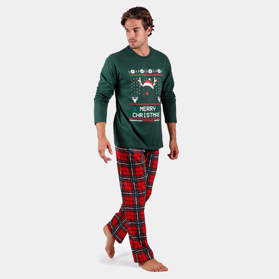Green Mens Ugly Christmas Pyjama Smile