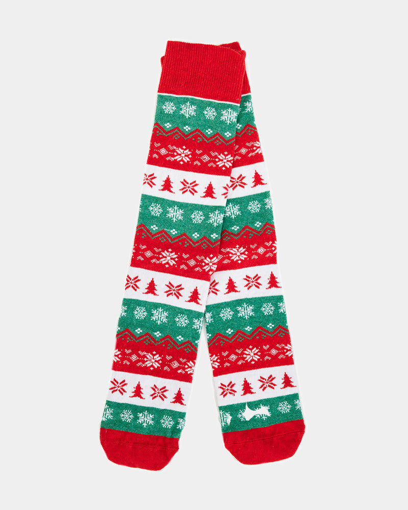 Green, Red and White Unisex Ugly Christmas Socks