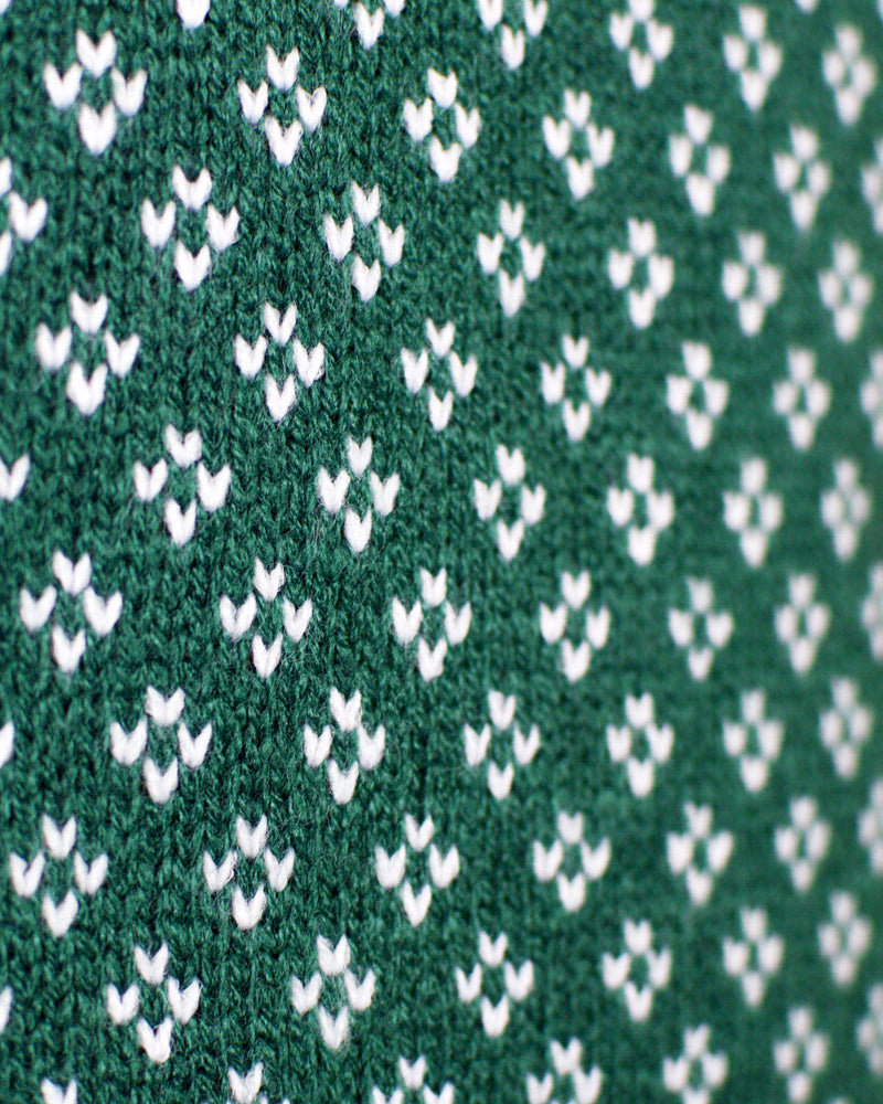 Classy Green and White Ugly Christmas Sweater detail